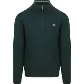 Gant für Herren. 87213 Grüner Pullover mit halbem Reißverschluss (XXL), Lässig, Wolle, Langarm