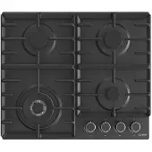 Gorenje Gaskochfeld GW642AB 60 cm mit Wokbrenner, Gusseisen-Gitterrosten und einhändiger Zündung