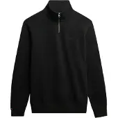 Superdry für Herren. M2013750A Sweatshirt mit Bäckerkragen und Logo Essential schwarz (L), Lässig, Baumwolle