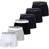 Gant Boxershorts "Boxershort 6er Pack", Herren, Gr. XXL, bunt (schwarz, schwarz, grau, weiß), Obermaterial: 95% Baumwolle CO. 5% Elasthan EL., Unterhosen Boxershorts