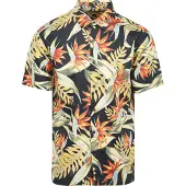 Superdry für Herren. M4010947A Marineblaues Hemd mit Hawaii-Print (M), Lässig, Modal, Kurzarm