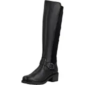 Remonte Stiefel , Damen, Gr. 40, wärmend, Normalschaft, schwarz, Leder, Textil, Schuhe Stiefel, Langschaftstiefel, Stretch-Stiefel, Blockabsatz, Innenreißverschluss