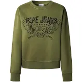 Pepe Jeans für Damen. PL5800022 Sweatshirt Beberly grün (S), Lässig, Baumwolle, Langarm