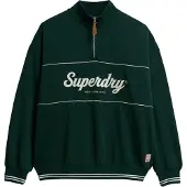 Superdry für Damen. W2012380A Country Club Loose 1/4 Zip Sweatshirt in Grün (L), Lässig, Baumwolle