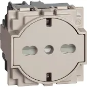 Legrand KM4140A16F LivingNow Kombinationssteckdose Schutzko/Italien in flacher Optik, Farbe Sand