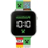 Peers Hardy Minecraft Kinder-LED-Digitaluhr mit bunter Silikonarmband Bunt Unisize