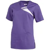 Leiber Schlupfkasack, kurzarm, Damen, lila, Kasack ideal für die Pflege und Medizin, Größe: XL