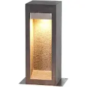 Elstead Lighting Sockelleuchte Parkstone 6W LED IP55 Edelstahl, Basalt, Glas; Basaltstein mit Edelstahl L:16cm B:22cm Ø22cm