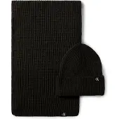 Calvin Klein Jeans Set Schal und Mütze Monogram Rib Scarf Beanie Set IU0IU00638 Schwarz