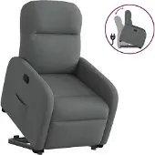 Sonstiges Relaxsessel mit Aufstehhilfe Dunkelgrau Stoff