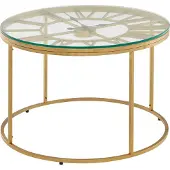 FineBuy Couchtisch Sofatisch Glas Ø 60 cm Tisch Wohnzimmertisch Rund Modern