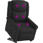 vidaXL Stehsessel Massage Glänzendes Schwarzes Kunstleder