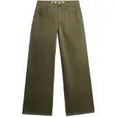 Superdry für Damen. W7011313A Grüne Baggy Chino-Hose (32/30), Lässig, Baumwolle