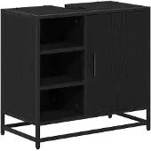vidaXL Badezimmerschrank Schwarz Eichen-Optik 65 x 33 x 60 cm