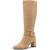 Marco Tozzi Stiefel, Blockabsatz, Businessstiefel, Langschaftstiefel mit Zierschnalle