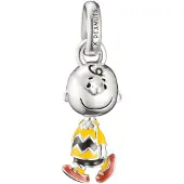 Thomas Sabo Charm-Einhänger "x Peanuts Charlie Brown Charm - Connect", gelb (silberfarben, schwarz, gelb, braun), Charms, Herren, Silber 925 (recycelt), Charm-Einhänger