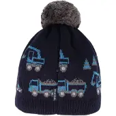Maximo - Mini Boy's Mütze mit Pompon - Mütze Gr 45-47 cm blau