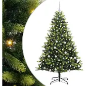 vidaXL Künstlicher Klapp-Weihnachtsbaum mit 300 LEDs Grün 180 cm
