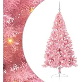vidaXL Künstlicher vorbeleuchteter Weihnachtsbaum Rosa 180 cm PVC