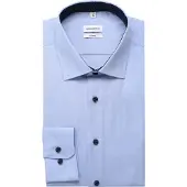 Seidensticker Businesshemd "Schwarze Rose", Herren, Gr. S (37), normale Ärmellängen, blau, 100% Baumwolle, unifarben, tailored fit, 2-Knopf-Manschette, Hemden Businesshemd, Shaped 1/1 Kentkragen Uni