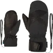 Ziener Fäustlinge "GETTERO-Z AQUASHIELD lavalan", Herren, Gr. 8, schwarz (grau iron tec), Materialmix, Handschuhe Fäustlinge, wasser- und winddicht, atmungsaktiv, Wollwattierung, Lederinnenhand