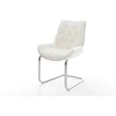 DELIFE Freischwinger Taimi-Flex Bouclé Soft Beige Freischwinger flach Edelstahl