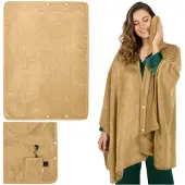 Ruhhy 26226 Elektrisch beheizte Decke mit Temperaturregelung, 160 x 90 cm, beige