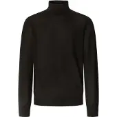 Hackett London für Herren. HM7000073 Pullover aus Merinoseide dunkelbraun (L), Lässig, Wolle