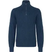 Blend Troyer "Troyer BHRibe", Herren, Gr. M, blau (marineblaus), Obermaterial: 100% Polyacryl PAN., Pullover Troyer