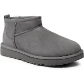 Ugg für Damen. 1116109 Klassische Ultra Mini Lederstiefeletten grau (41), Wohnung, Lässig
