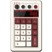 8Bitdo Retro 18 Mechanical Numpad – Fami Edition, Bluetooth/USB/RF Wireless, 18, PC, Bordeaux, Weiß