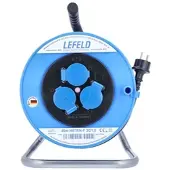Lefeld Sicherheits Kabeltrommel, 40 m, IP44 H07RN-F 3G1,5 / 3 Steckdosen 230V