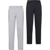 Fruit Of The Loom Sweathose , Herren, Gr. XL, N-Gr, grau (erdgrau), Sweatware, Obermaterial: 80% Baumwolle, 20% Polyester, unifarben, lang, Hosen Sweathose, Jogger mit offenem Beinabschluss