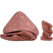 Fillikid Kapuzenhandtuch "Kapuzenbadetuch mit Waschhandschuh", Kinder, Gr. B/L: 100cmx100cm, 2 Stk., Blumen, Frottee, rosa (pusteblume), Frottee, Frottee, geblümt, Handtücher Kapuzenhandtuch