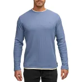INDICODE JEANS Langarmshirt "INSigfinn", Herren, Gr. XL, blau (china blau), Single Jersey, Obermaterial: 60% Baumwolle, 40% Polyester, unifarben, regular fit normal, Rundhals, Shirts Langarmshirt