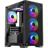 KEEP OUT XC-201 GLASS, PC, Schwarz, ITX, micro ATX, SPCC, Stahl, Gehärtetes Glas, Gaming, Bernstein, Grün, Rot, Blau