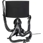 Kare Tischleuchte Octopus, schwarz, Textil, Höhe 47 cm