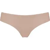 Triumph Slip "Lovely Micro Brazilian String", Damen, Gr. XS, beige (natur), Microfaser, Obermaterial: 80% Polyamid, 20% Elasthan, körpernah, Unterhosen Slip, zarte, florale Spitze, schmales Bündchen