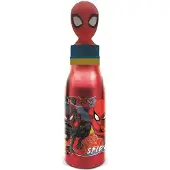 Stor Spiderman Bewegliches Ziel Aluminiumflasche Mit 3d-figur 690ml