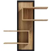 Forte Wandregal "Jytana", schwarz (mauvella eiche, schwarz), B:102,6cm H:122,5cm T:21,9cm, Holzwerkstoff, Regale, Wandregal, 122,5cm x 102,6cm, Mauvella Eiche / Schwarz