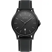 Tayroc TXM102 Herren-Armbanduhr, Edelstahl-Gehäuse, Leder-Armband