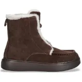 Twinset für Damen. 252TGT01C Braune Confy-Stiefel aus Leder (38), Wohnung, Schnürsenkel, Lässig