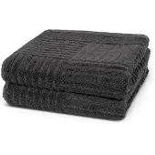 Ross Handtücher "CARRE", grau (anthrazit), B:50cm L:100cm, Frottier, Frottier, Handtücher, Handtücher, 100% Baumwolle, Rippenstruktur, große Farbauswahl