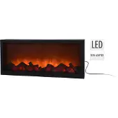 By Lille Vilde Elektrokamin | Kaminfeuer mit LED-Flammeneffekt elektrisch schwarzes Metallgehäuse 57x25 cm