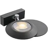Pure LED-Wandlampe Oculis, schwarz, 30 cm Eisen/Glas, 2-flg.