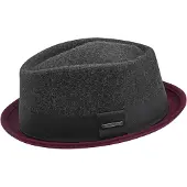 Chillouts Filzhut "Neal Hat", Herren, Gr. L-XL (58/61), rot (grau bordeaux), Wolle, unifarben mit Farbeinsatz, Hüte Filzhut, Herrenhut mit Stoffband
