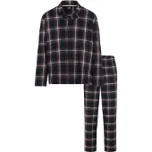 BOSS Pyjama "Holiday" Neuheit, Oberteil mit Knöpfen, Hose mit elastischem Bund, kariert