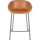 Zuiver Feston Barhocker mit Rückenlehne 65 cm Braun - 2 er Set