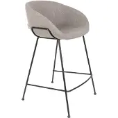 Zuiver Feston Barhocker mit Rückenlehne 65 cm Grau - 2 er Set