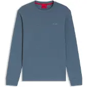 HUGO Pyjamaoberteil "Austin LS Shirt", Herren, Gr. L (52), blau (open blau 496), Obermaterial: 60% Baumwolle, 40% Polyester, regular fit, Rundhals, Shirts Pyjamaoberteil